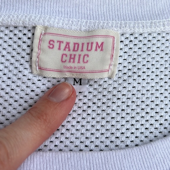Stadium Chic Iowa Hawkeye Mesh Sweatshirt, White, Medium - Picture 2 of 5